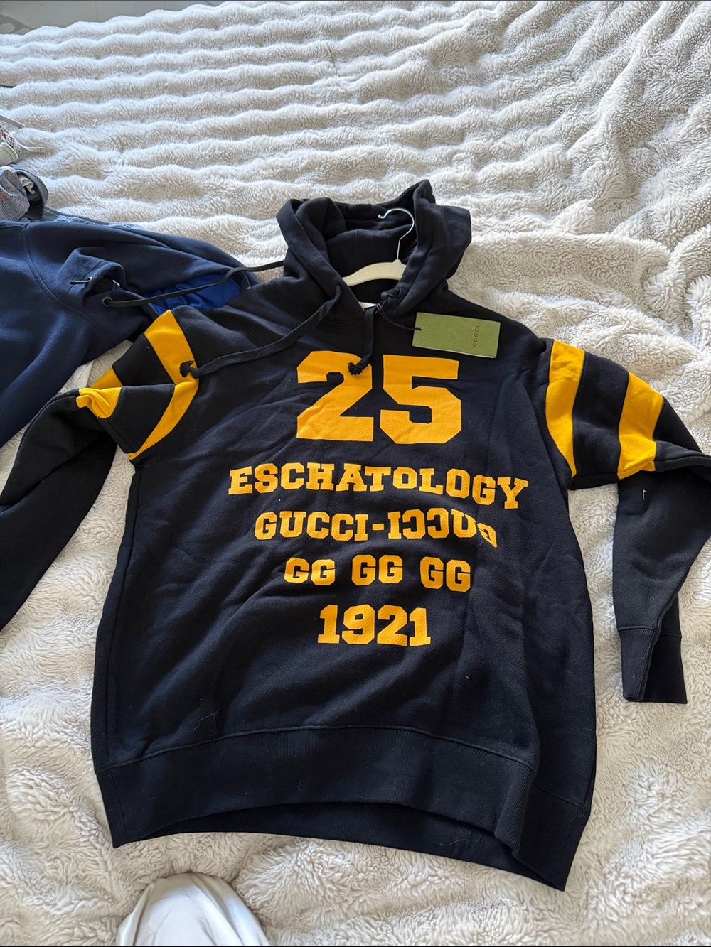 Gucci unisex Black & Yellow 'Eschatology' Crewneck Hoodie Sweatshirt size S